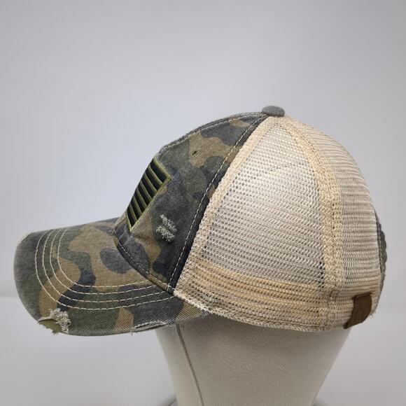 USA Flag Strapback Trucker Hat Multicolor One Size Camo C.C Exclusives - Picture 3 of 9